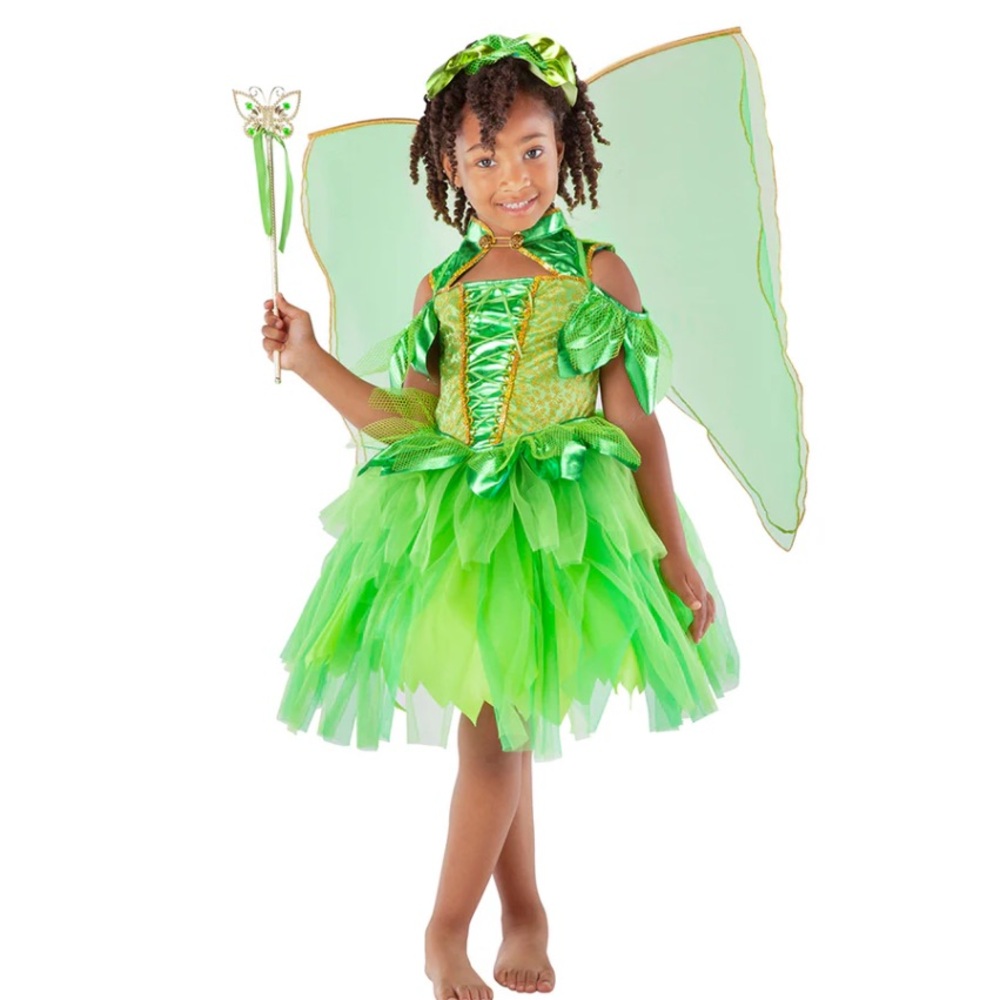 Green fairy costume with headband and wings (no wand included)